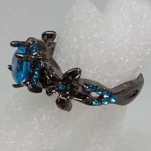 Luny's Emporium Jewelry - Women's Size 9 Gothic Darkness Blue Zircon Ring Luny's Emporium Jewelry - Women's Size 9 Gothic Darkness Blue Zircon Ring